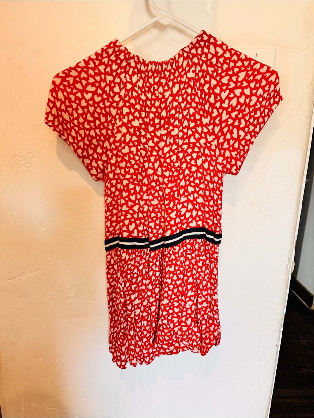 Gymboree Red and White Heart Print Dress 7 girls
